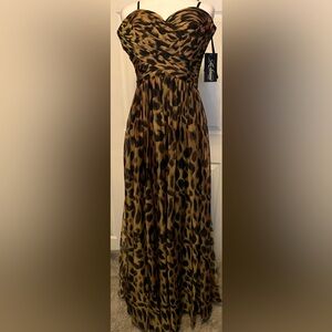 La Femme animal print gorgeous gown